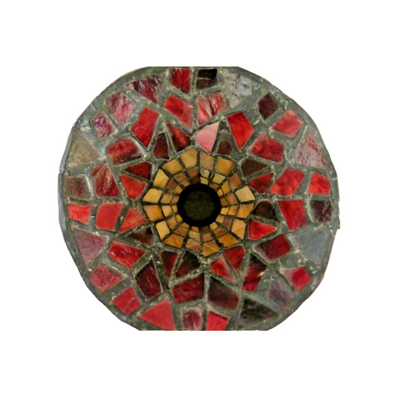 Vintage Stained Glass Fluted Lamp Light Shade - Picture 5 of 9